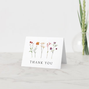 Elegante Wildblumen-Lesben-Stolz-Blumenhochzeit Dankeskarte