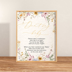 Elegante Wildblumen mit Blumen sagen kein Babypost Poster