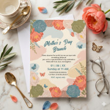 Elegante Wildblumen-Muttertags-Brunch-Einladung