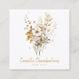 Elegante Wildblumen Quadratische Visitenkarte