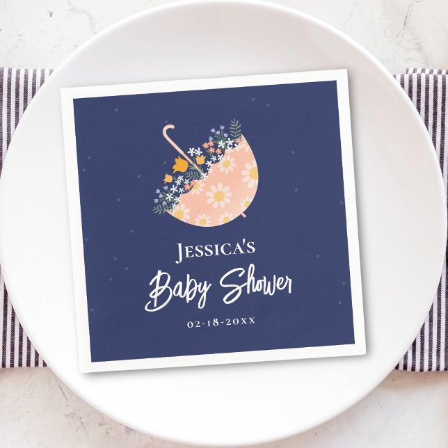 Elegante Wildblumen Rosa Schirmdusche Serviette (Von Creator hochgeladen)