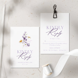Elegante Wildblumen-RSVP-Karte RSVP Karte