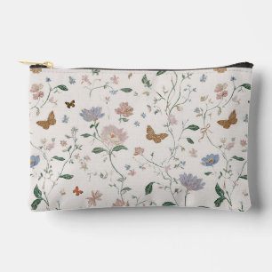 Elegante Wildblumen- & Schmetterlings-Toile-De-Jou Zubehörtasche