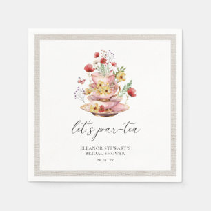 Elegante Wildblumen-Teeparty-Brautabschied-Napkins Serviette