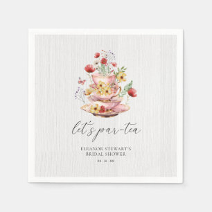 Elegante Wildblumen-Teeparty-Brautabschied-Napkins Serviette
