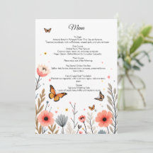 Elegante Wildblumen und Schmetterlinge Hochzeit