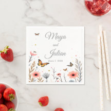 Elegante Wildblumen und Schmetterlinge Hochzeit