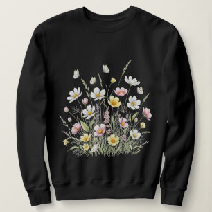 Elegante Wildblumen und Schmetterlinge Sweatshirt