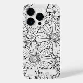 Elegante Wildblumen, weiß und schwarz Case Mate