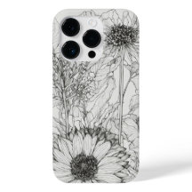 Elegante Wildblumen, weiß und schwarz Case Mate