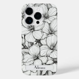 Elegante Wildblumen, weiß und schwarz Case Mate