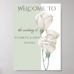 Elegante Wildblumenhochzeit Poster