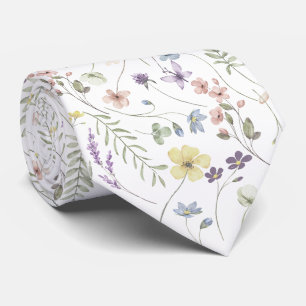 Elegante Wildblumenwiese pastellfarben bunt Krawatte