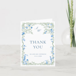 Elegante Wilde Blume Botanische Hochzeit Dankeskarte