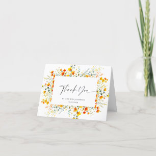 Elegante Wilde Blume Botanische Hochzeit Dankeskarte