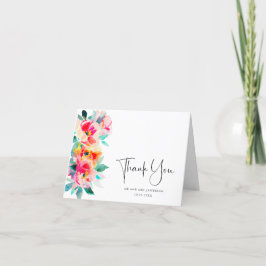 Elegante Wilde Blume Botanische Hochzeit Dankeskarte
