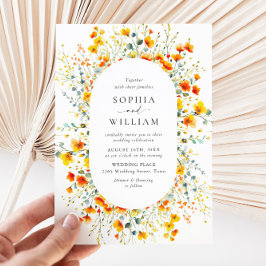 Elegante Wilde Blume Hochzeit Einladung