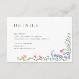 Elegante Wilde Blume Hochzeiten Details Begleitkarte