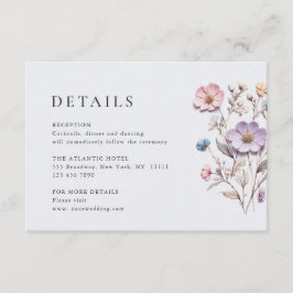 Elegante Wilde Blume Hochzeiten Details Begleitkarte