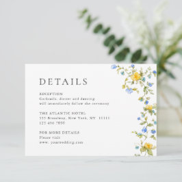 Elegante Wilde Blume Hochzeiten Details Begleitkarte