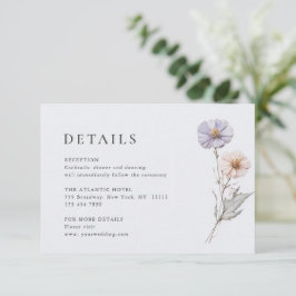 Elegante Wilde Blume Hochzeiten Details Begleitkarte