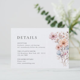Elegante Wilde Blume Hochzeiten Details Begleitkarte
