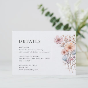 Elegante Wilde Blume Hochzeiten Details Begleitkarte