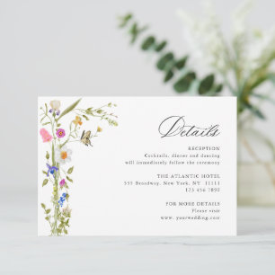 Elegante Wilde Blume Hochzeiten Details Begleitkarte