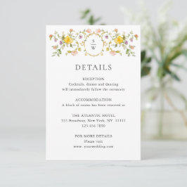 Elegante Wilde Blume Hochzeiten Details Begleitkarte