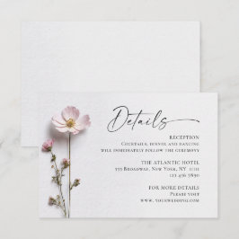 Elegante Wilde Blume Hochzeiten Details Begleitkarte