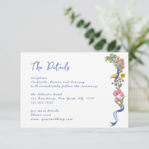 Elegante Wilde Blume Hochzeiten Details Begleitkarte