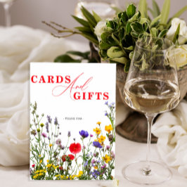 Elegante Wilde Blume Hochzeitskarten und Geschenke Poster