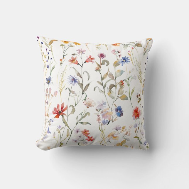Elegante wilde Blume Kissen (Vorderseite)