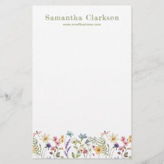 Elegante wilde Blumen Botanik Geschäft mit Charme Briefpapier