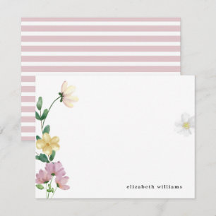 Elegante wilde Blumen personalisierte Blumen Mitteilungskarte