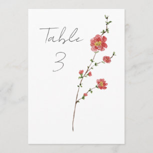Elegante Wilde Rose Tischnummer