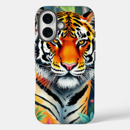 Elegante wilde Tigerfarbenmalerei iPhone 16 Hülle