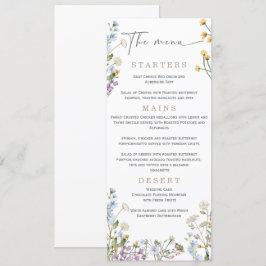 Elegante Wilflower Wedding Menu Menükarte