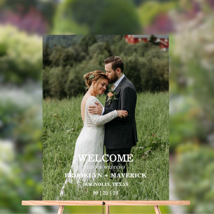 Elegante Willkommen bei unserem Hochzeitsfoto Acrylschild