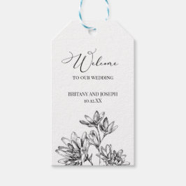 Elegante Willkommen in unserer Hochzeitsfeier-Foto Geschenkanhänger
