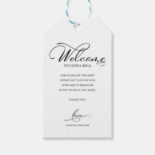 Elegante Willkommens-Dankeskarte für eine Hochzeit Geschenkanhänger