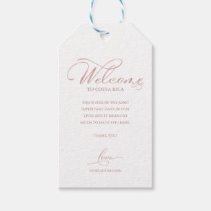 Elegante Willkommens-Dankeskarte für eine Hochzeit Geschenkanhänger