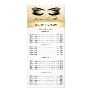 Elegante Wimpern und Augenbrauenglanz Werbekarte
