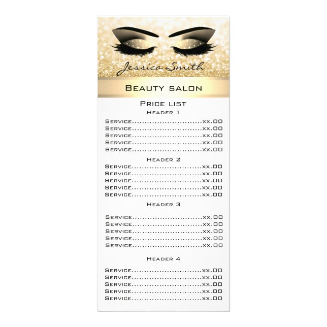 Elegante Wimpern und Augenbrauenglanz Werbekarte (Vorne)