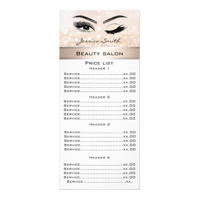 Elegante Wimpern und Augenbrauenglanz Werbekarte (Vorne)