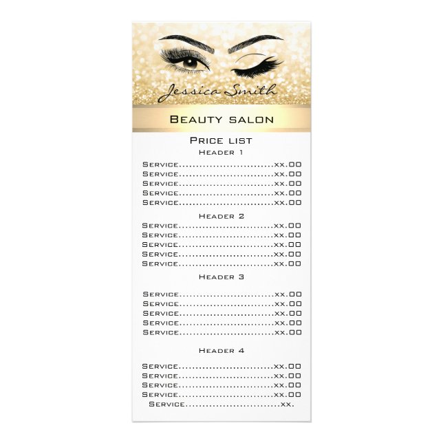 Elegante Wimpern und Brillenglatter Werbekarte (Vorne)