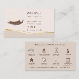 Elegante Wimpernverlängerungen Wimpern Nachsorge Visitenkarte