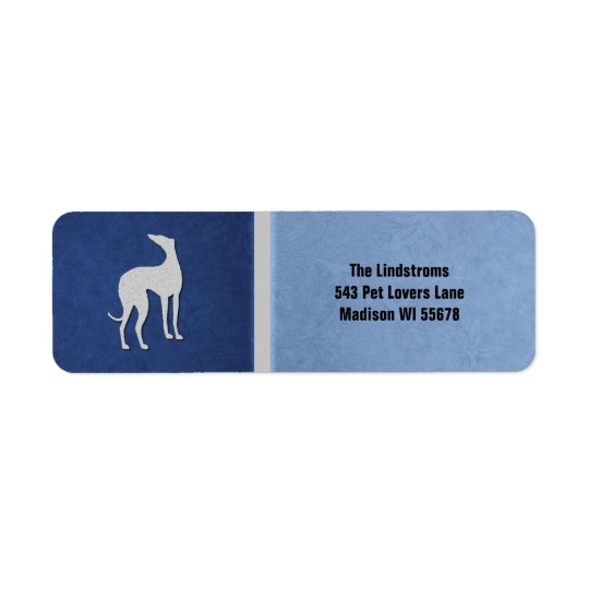 Elegante Windhund-Silhouette in der blauen