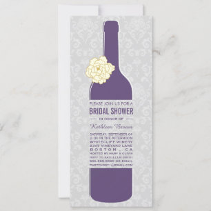 Elegante Wine Bridal Dusche Einladung