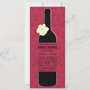 Elegante Wine Bridal Dusche Einladung